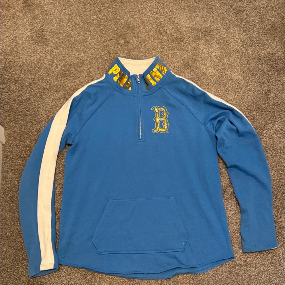 PINK Victoria's quarter zip pullover. UCLA Bruins. Size Medium